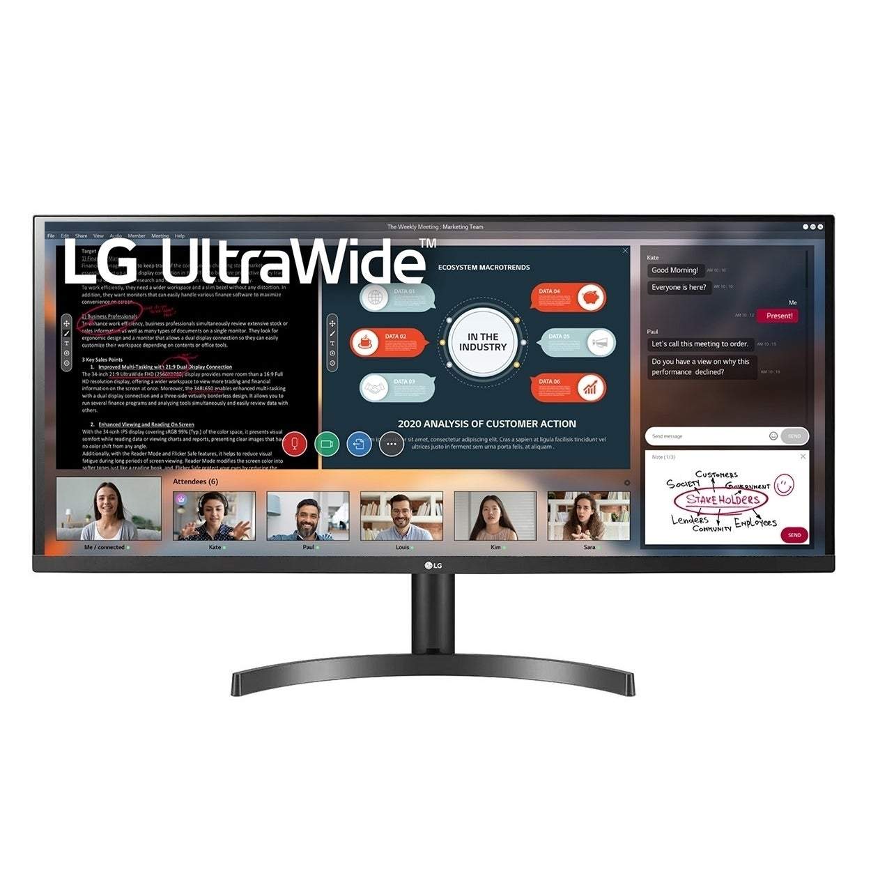 LG 34WL60TM-B Used 34 Inch 21:9 UltraWide 1080p Full HD IPS Monitor Computer Accessories - DailySale