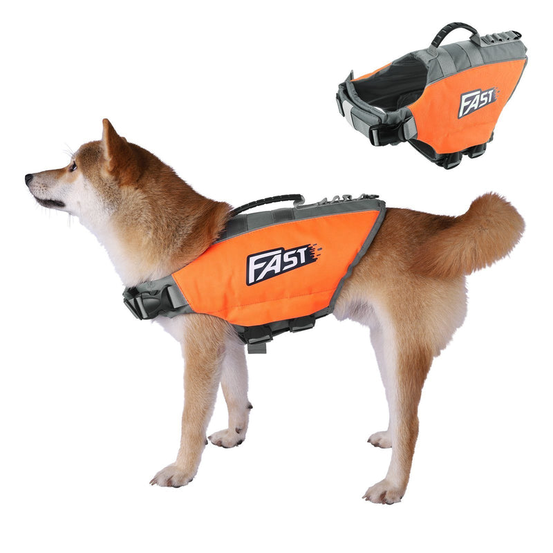 Life Jacket Reflective Safety Vest with Adjustable Buckles & Durable Rescue Pet Supplies L - DailySale