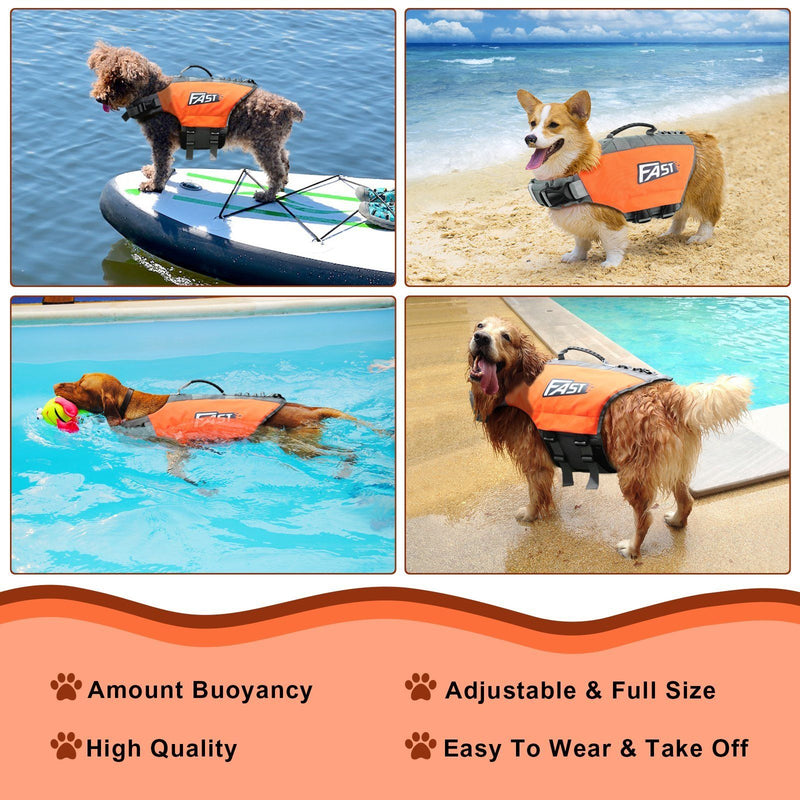 Life Jacket Reflective Safety Vest with Adjustable Buckles & Durable Rescue Small Pet Supplies - DailySale