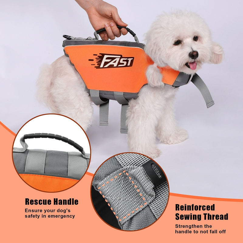 Life Jacket Reflective Safety Vest with Adjustable Buckles & Durable Rescue Small Pet Supplies - DailySale