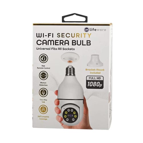 LifeWare Wireless 360-Degree Light Bulb Security Camera Smart Home & Security - DailySale