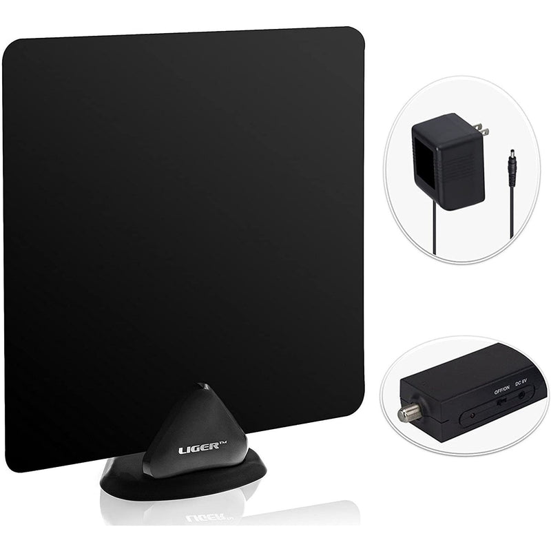 Liger 50 Mile Range Ultra-Thin Indoor HDTV Antenna and Amplifier Camera, TV & Video - DailySale