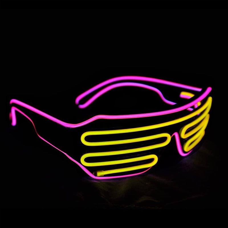 Light Up Shutter Neon Rave Flashing LED Sunglasses