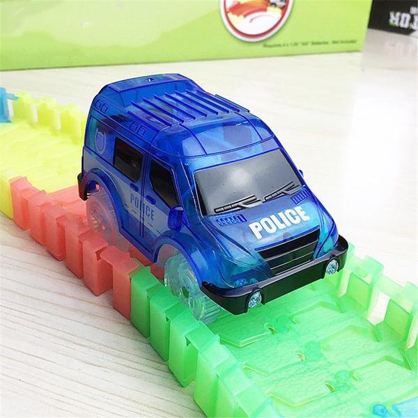 Light Up Toy Car Track Accessories Racing Car with 5 Flashing LED Lights Toys & Games Police Van - DailySale