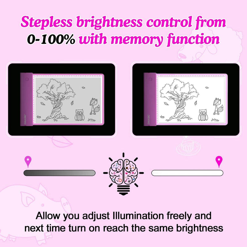 Light-Up Tracing Pad Pink Coloring Drawing Art Gift Toy