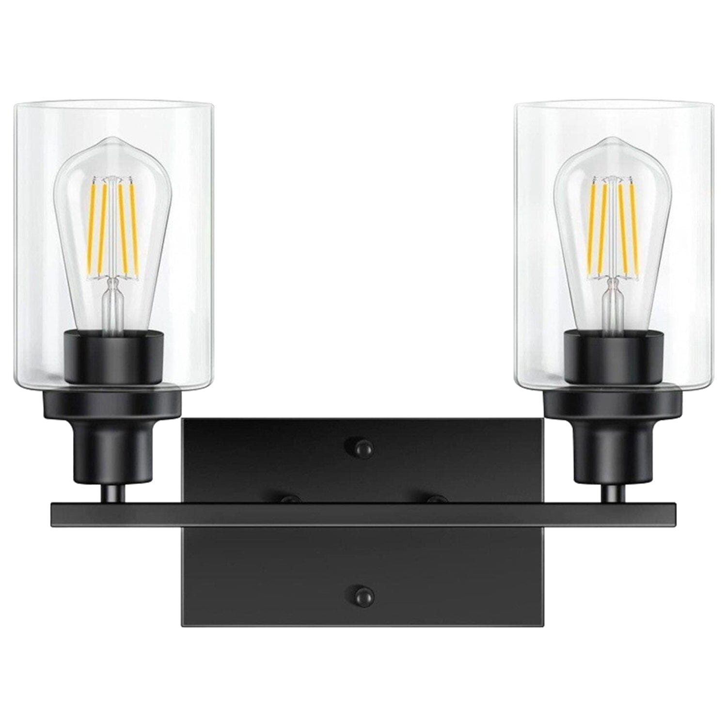 Light Wall Scone Lighting with Clear Glass Indoor Lighting Dual Heads - DailySale