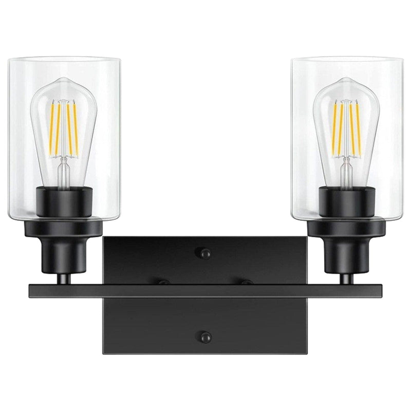 Light Wall Scone Lighting with Clear Glass Indoor Lighting Dual Heads - DailySale