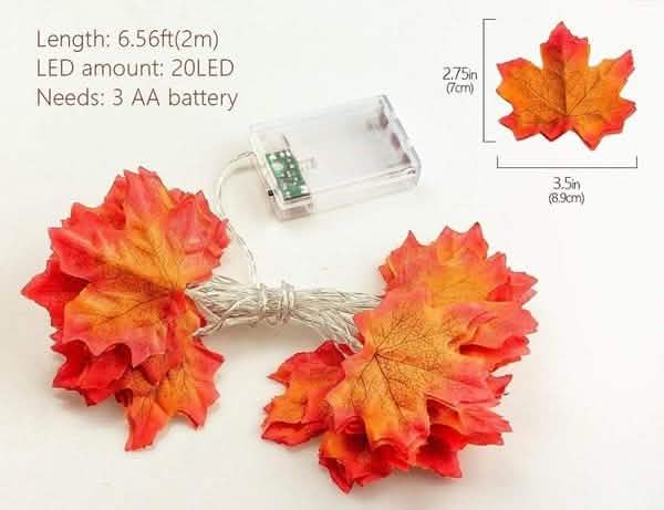 Lighted Fall Garland 40 LED String Light Furniture & Decor - DailySale