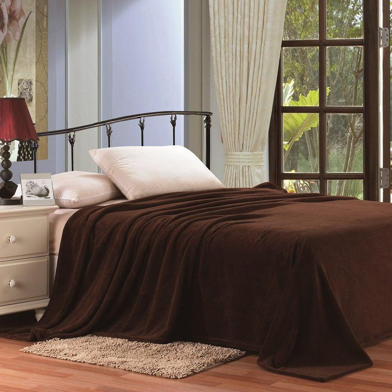 Lightweight and Soft Solid Blankets Linen & Bedding Chocolate Twin - DailySale