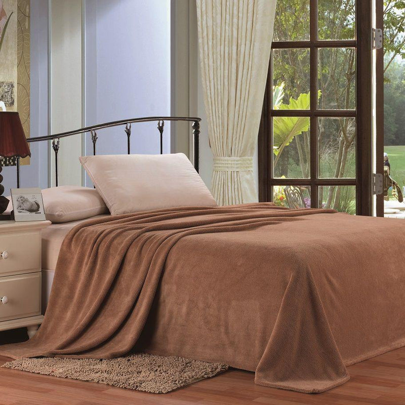 Lightweight and Soft Solid Blankets Linen & Bedding Mocha Twin - DailySale
