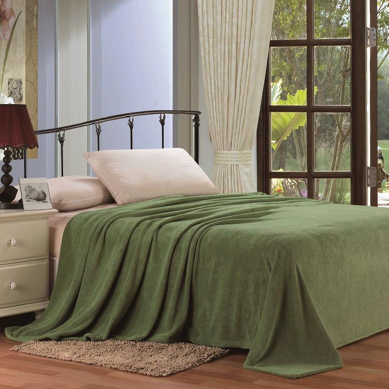 Lightweight and Soft Solid Blankets Linen & Bedding Sage Twin - DailySale