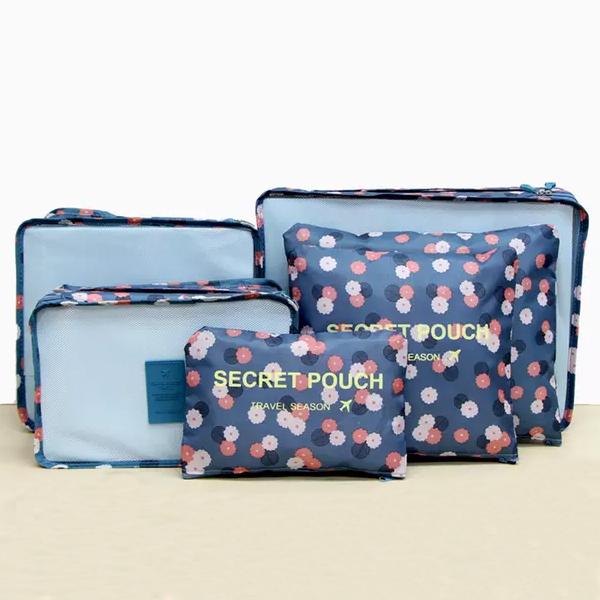 Lightweight Luggage Storage Bag Bags & Travel Blue Floral - DailySale
