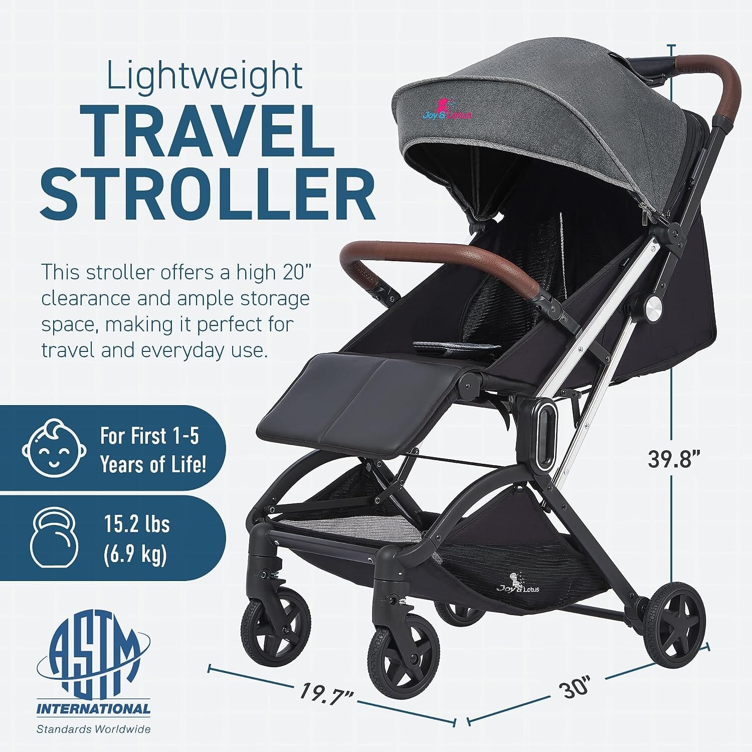 Lightweight Self Folding Baby Stroller, Ultra-Compact with One Hand Gravity Fold, Airplane Ready Travel Stroller, Near Flat Recline Seat with UV and Waterproof Canopy Baby - DailySale