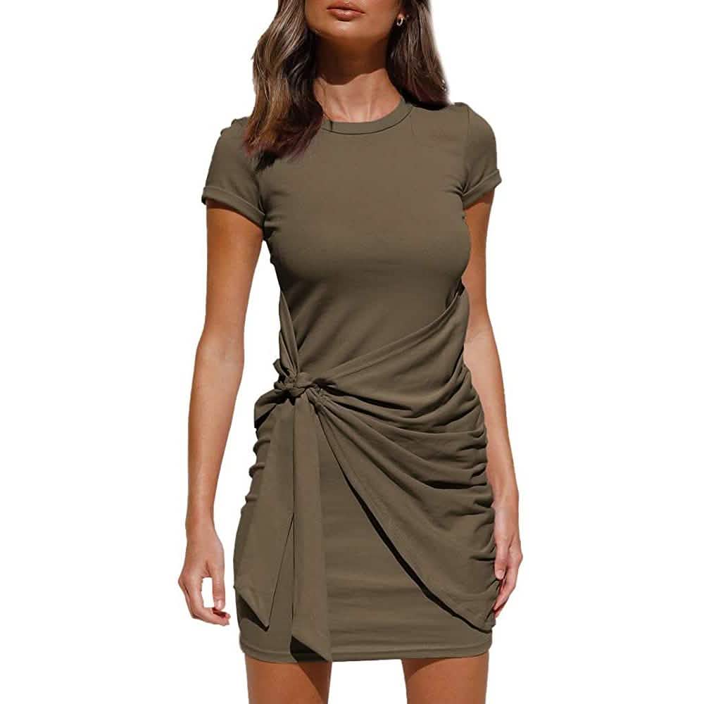 LILLUSORY Women's Summer T Shirt Dress Coffee / XL LILLUSORY Women's Summer T Shirt Dress Coffee / XL