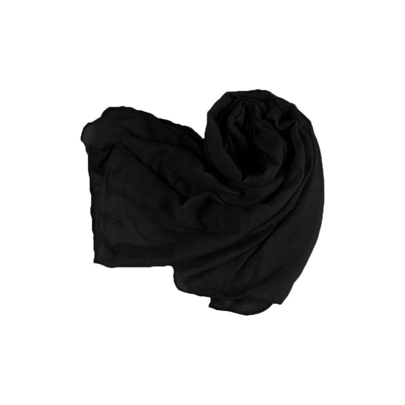 Linen & Cotton Scarf Women's Accessories Black - DailySale