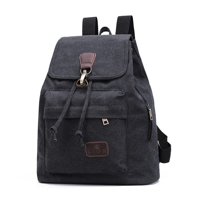 Lior Unisex Canvas Backpacks Bags & Travel Black - DailySale
