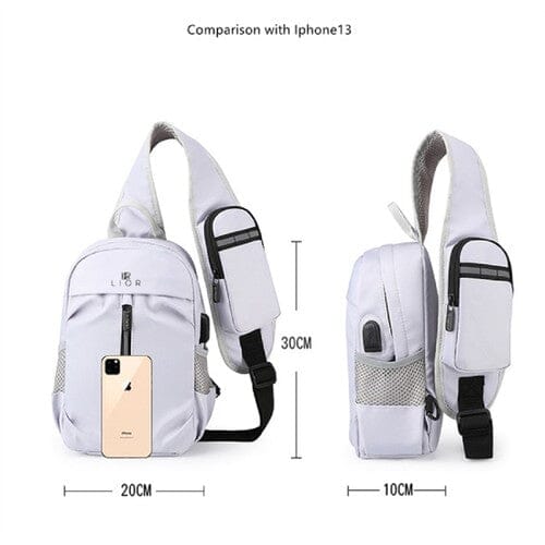 Lior Usb Charging Port Multi Pocket Shoulder Bag Bags & Travel - DailySale