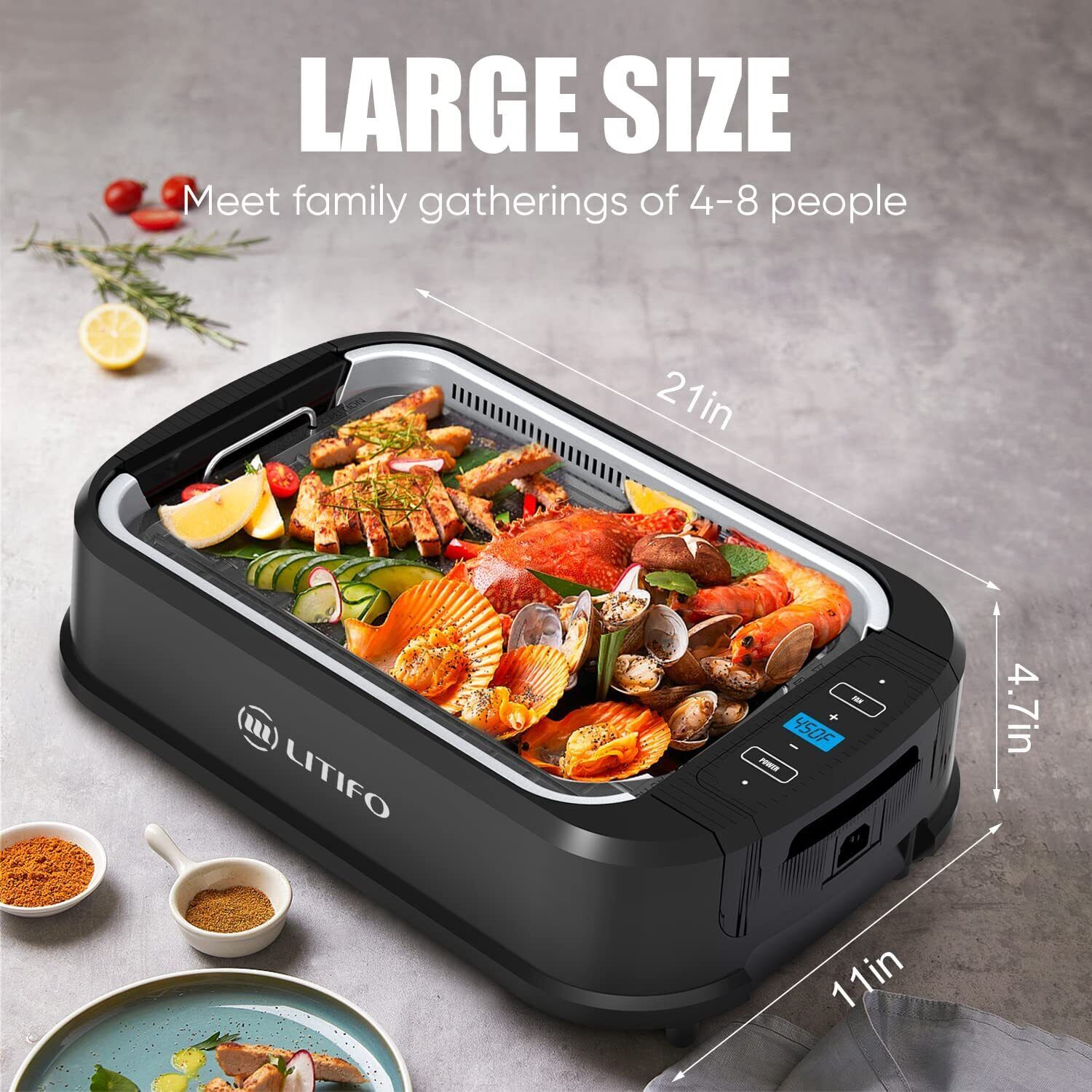 Litifo Smokeless Grill and Griddle Kitchen Appliances - DailySale