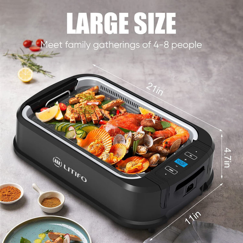 Litifo Smokeless Grill and Griddle Kitchen Appliances - DailySale