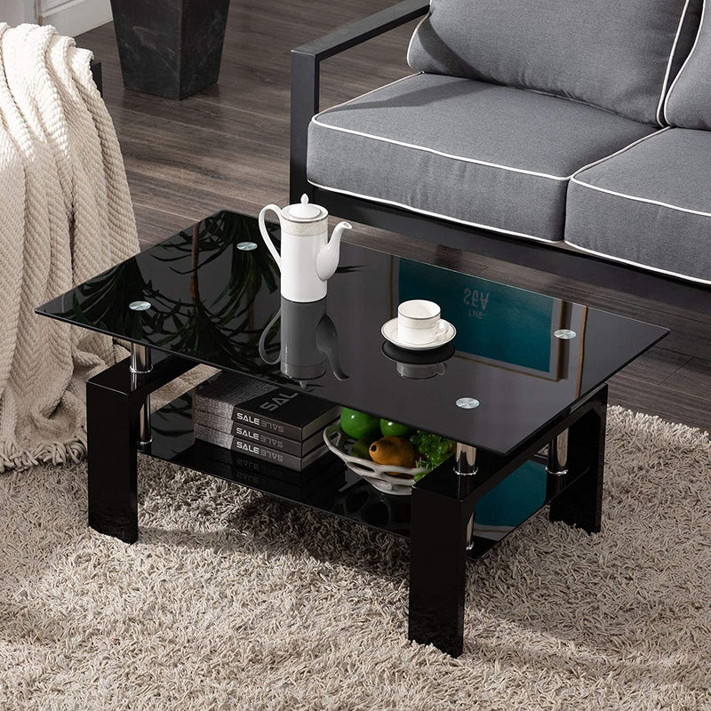 Living Room Rectangle Glass Coffee Table