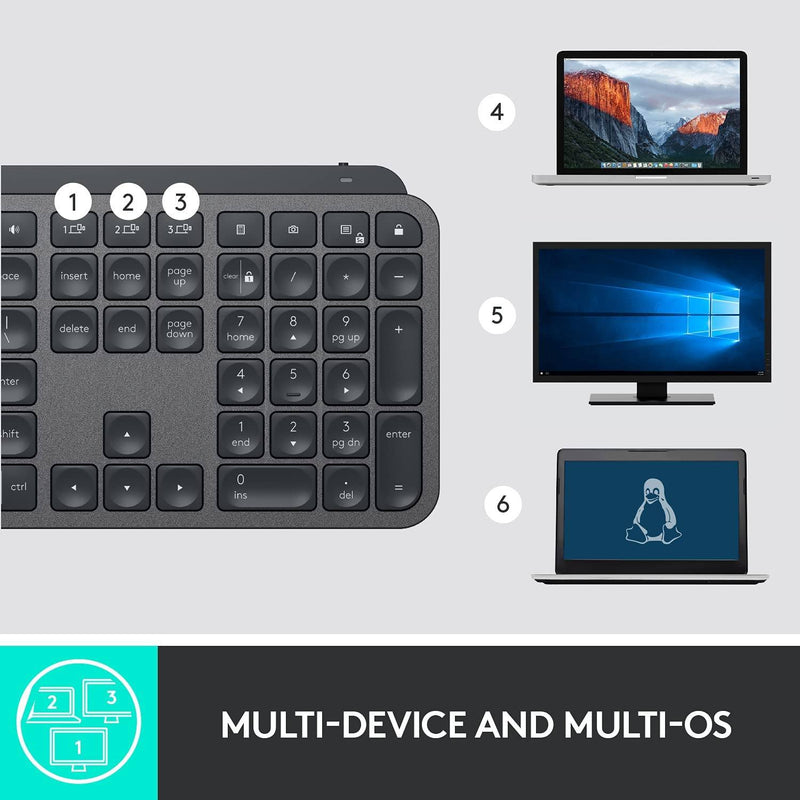 Logitech MX Keys Advanced Wireless Illuminated Keyboard Computer Accessories - DailySale