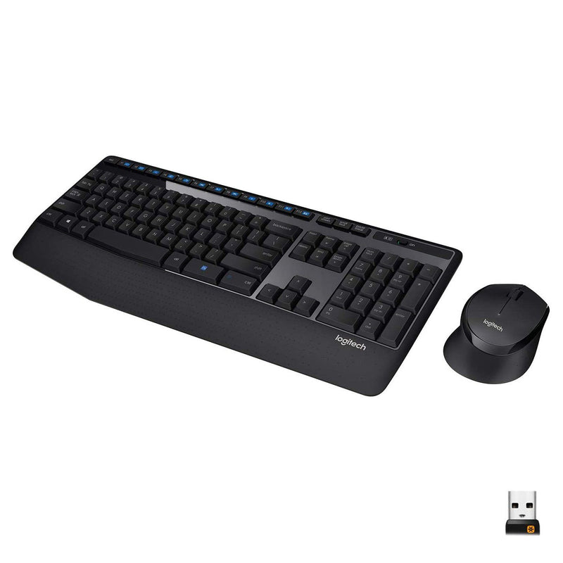 Logitech Wireless Combo Full-Sized Keyboard with Comfortable Right-Handed Mouse Computer Accessories - DailySale