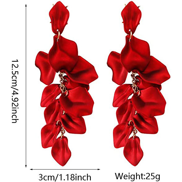 Long Acrylic Rose Petal Earrings Earrings - DailySale