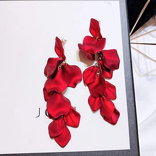 Long Acrylic Rose Petal Earrings Earrings - DailySale