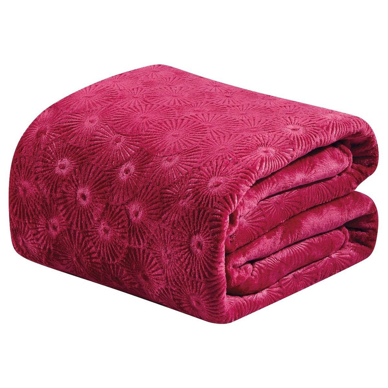 Louvre Embossed Microplush Blanket - Assorted Colors Linen & Bedding Queen Burgundy - DailySale