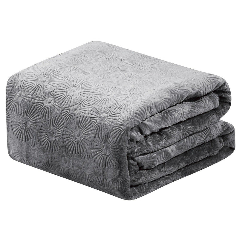 Louvre Embossed Microplush Blanket - Assorted Colors Linen & Bedding Queen Gray - DailySale