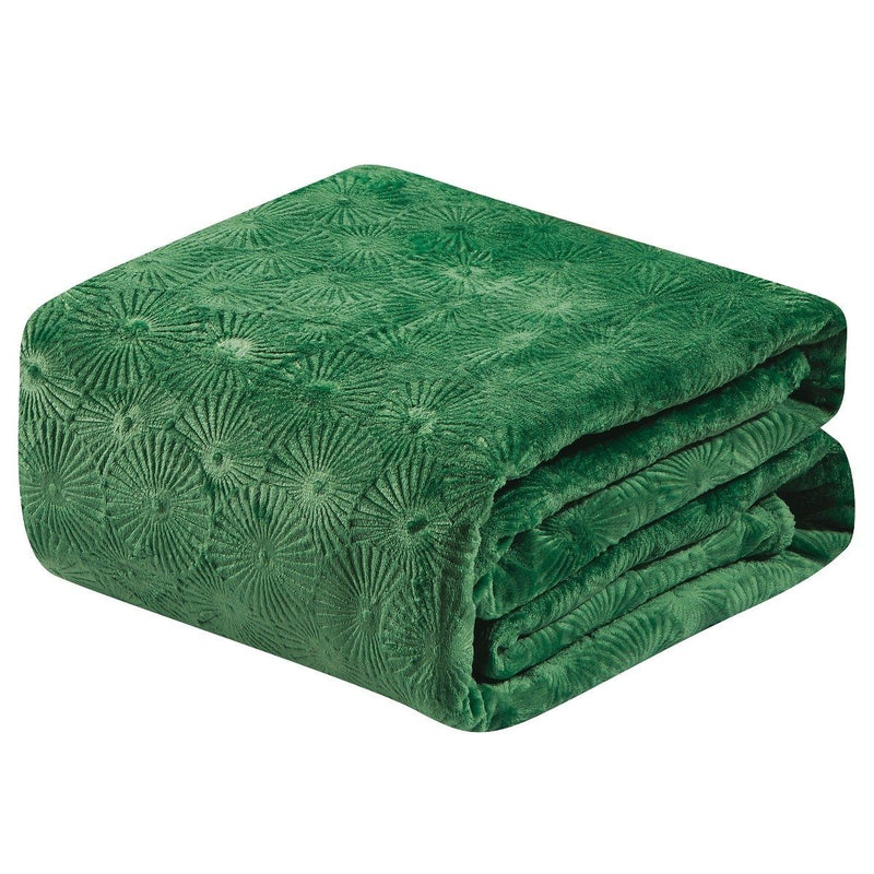 Louvre Embossed Microplush Blanket - Assorted Colors Linen & Bedding Queen Green - DailySale
