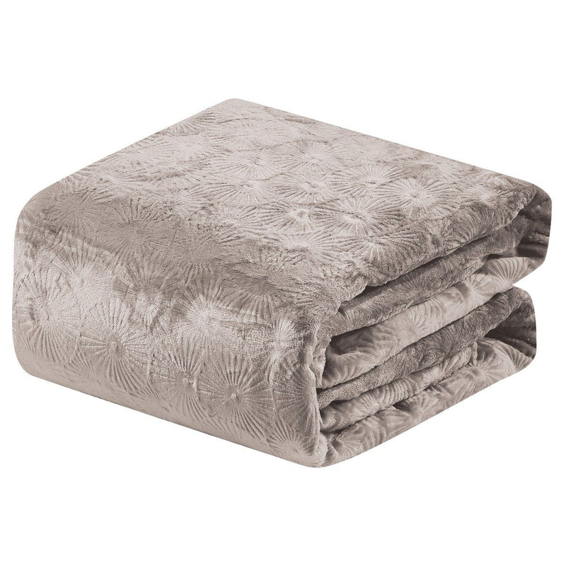 Louvre Embossed Microplush Blanket - Assorted Colors Linen & Bedding Queen Ivory - DailySale