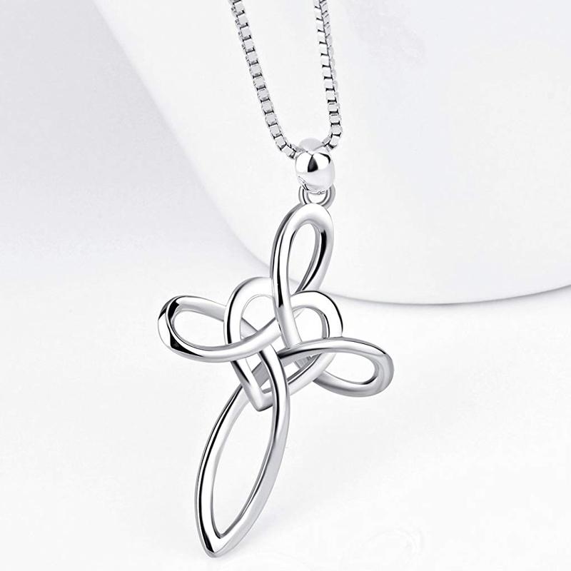 Lovely Sterling Silver Cross Pendant Necklace Jewelry - DailySale