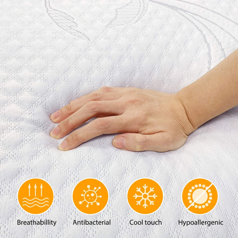 LSOFT Mattress Pad Gel Infused Memory Foam Mattress Topper 4 Corner Elastic Anchor Band Washable Bed Cover Bedding - DailySale
