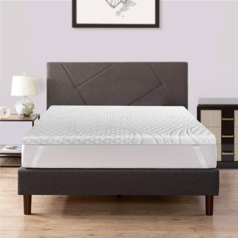 LSOFT Mattress Pad Gel Infused Memory Foam Mattress Topper 4 Corner Elastic Anchor Band Washable Bed Cover Bedding Twin - DailySale