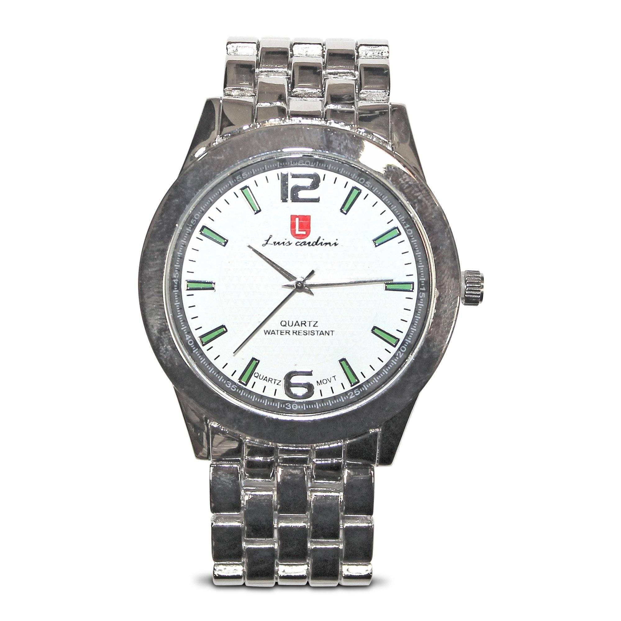 Font view of Luis Cardini Men's Quartz Silver Watch, available at Dailysale