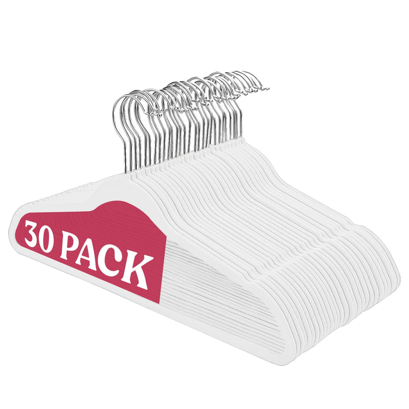 30 Pack Hangers - White