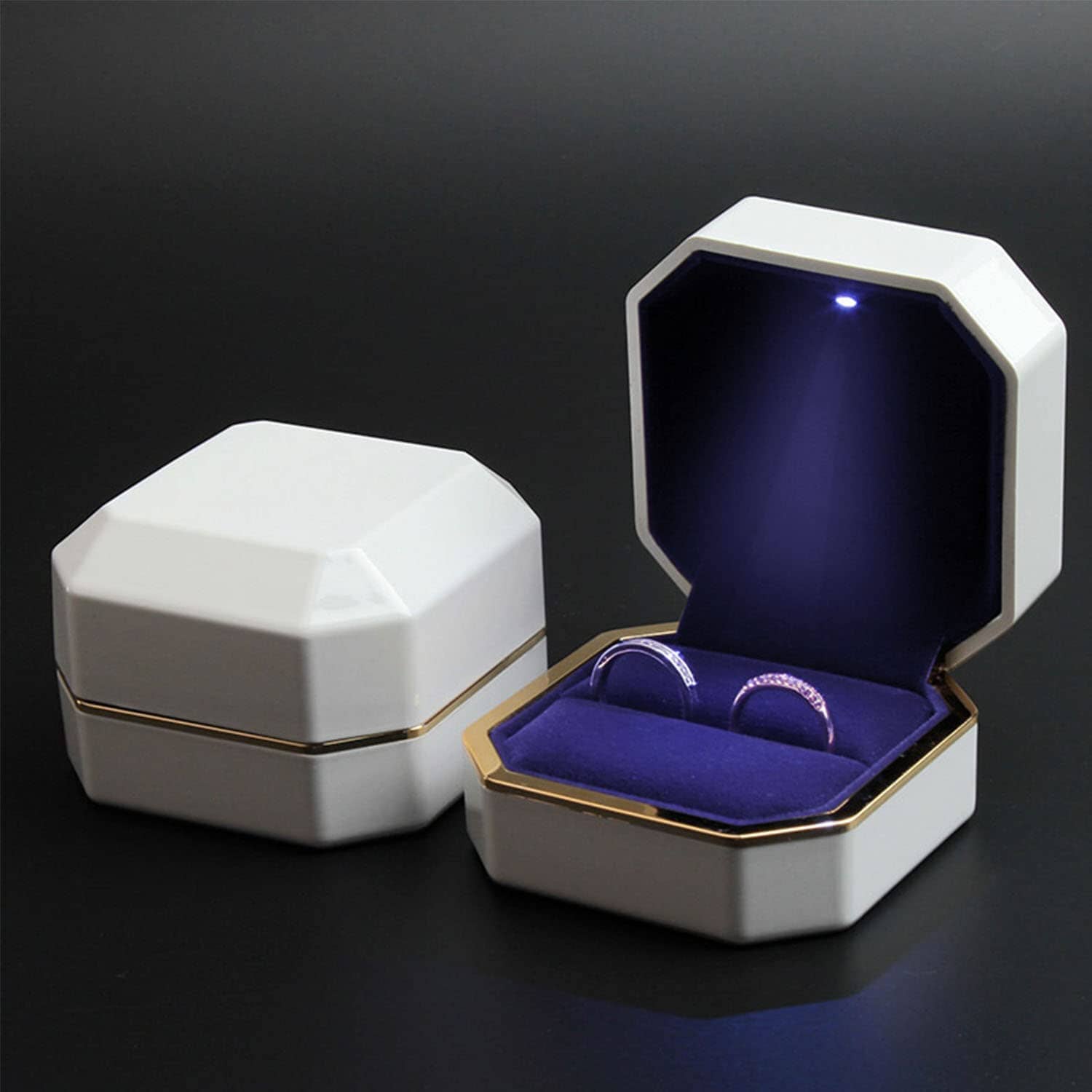 Luxury Ring Box with LED Light Closet & Storage - DailySale