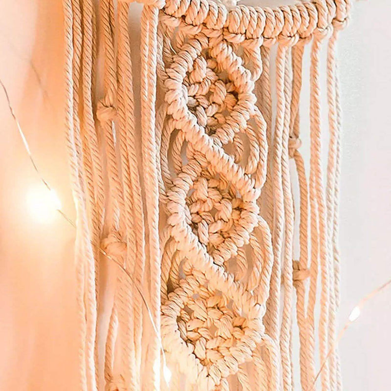 Macrame Woven Wall Hanging Boho Tapestry Moon Star Dreamcatcher Home Decor Furniture & Decor - DailySale