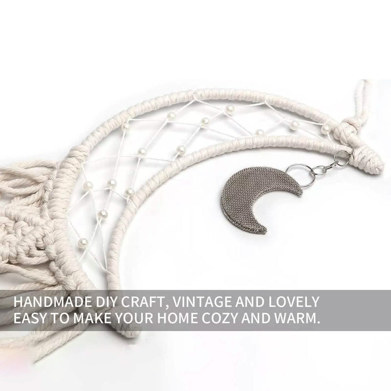 Macrame Woven Wall Hanging Boho Tapestry Moon Star Dreamcatcher Home Decor Furniture & Decor - DailySale