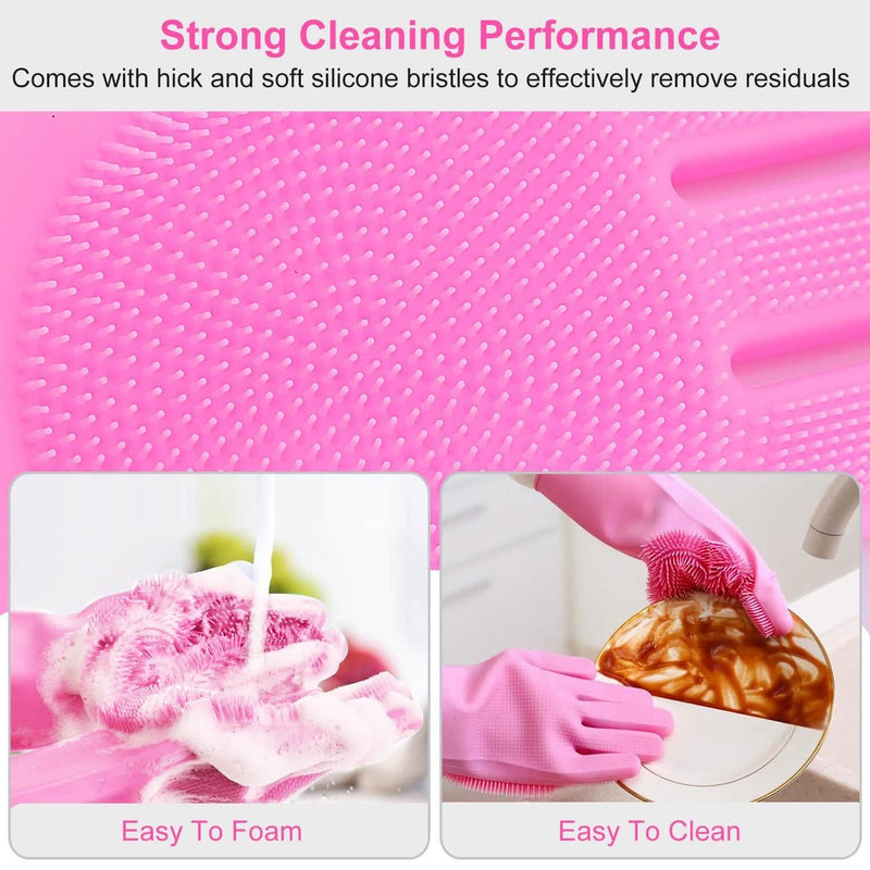 Magic Silicone Brush Dishwashing Gloves Kitchen & Dining - DailySale