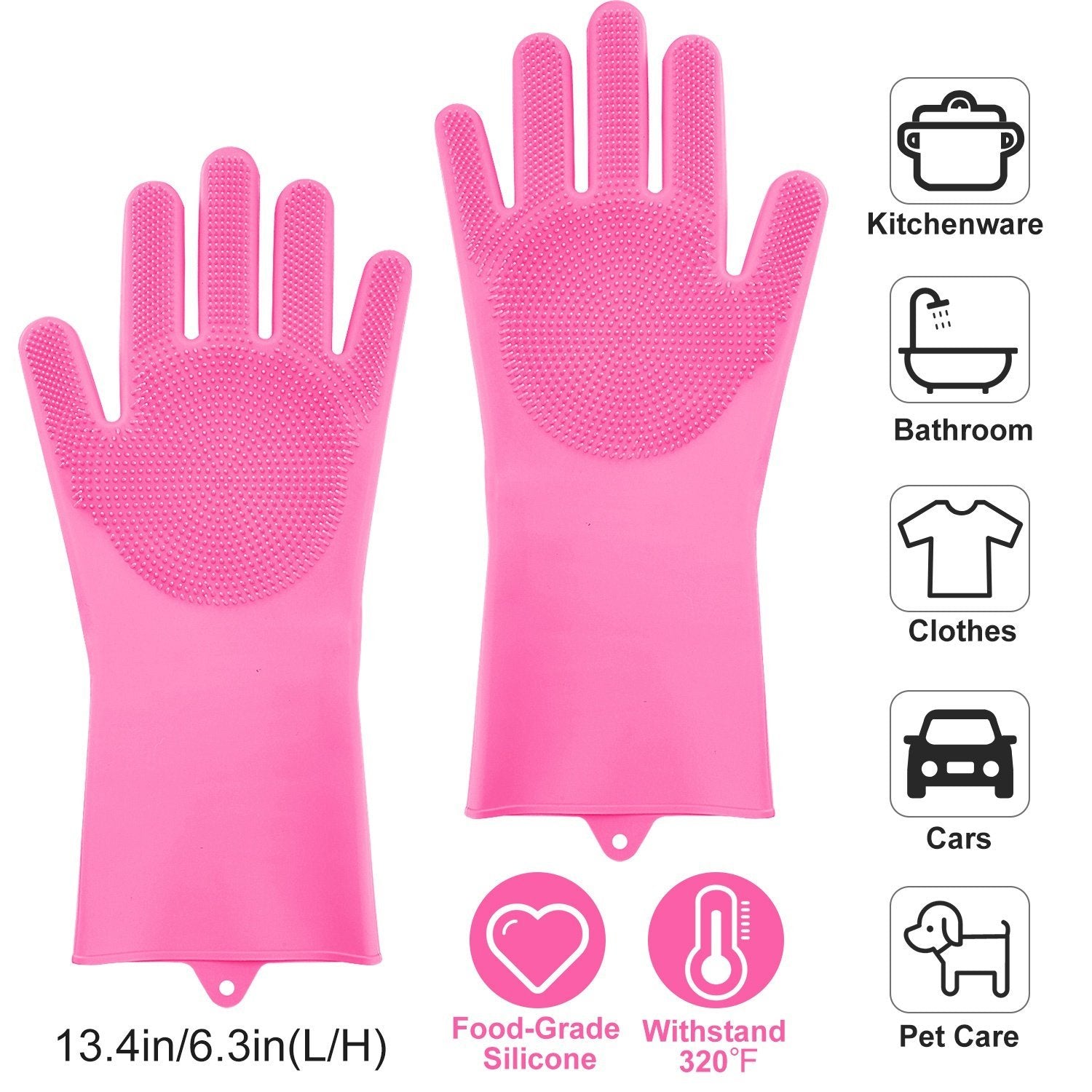 Magic Silicone Brush Dishwashing Gloves Kitchen & Dining - DailySale