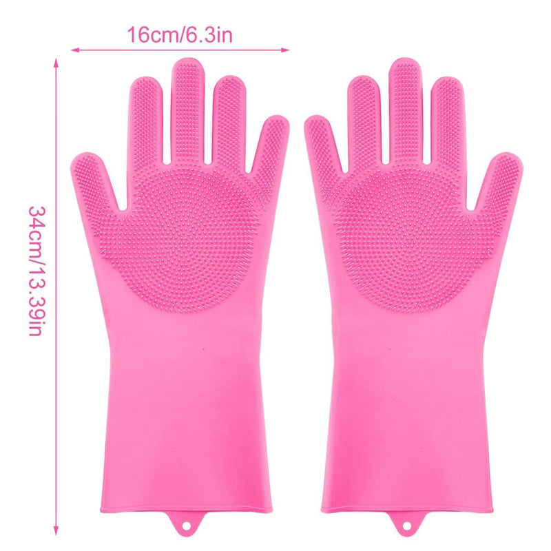 Magic Silicone Brush Dishwashing Gloves Kitchen & Dining - DailySale