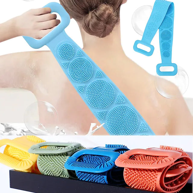 Magic Silicone Brush with Self-Adhesive Hook Bath Towel Bath - DailySale