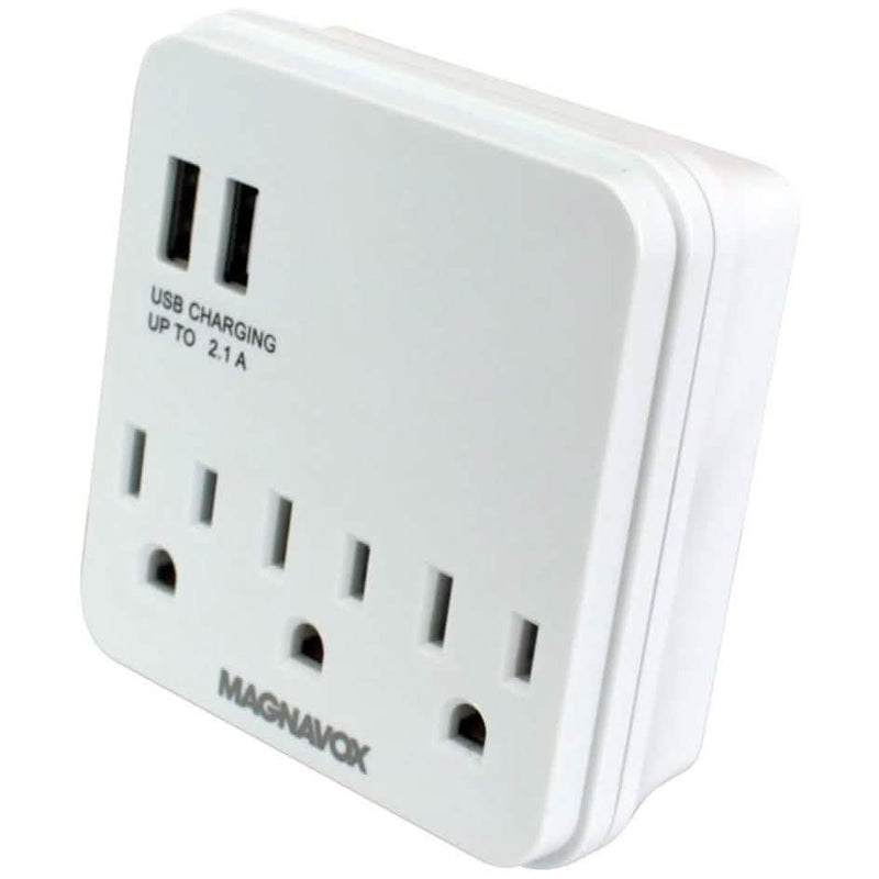 Magnavox Desk Top Multi-Functional Wall Outlet Surge Protector Charging Port Gadgets & Accessories - DailySale