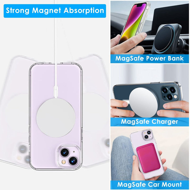 Magnetic Clear Phone Case Shockproof Transparent Phone Cover Mobile Accessories - DailySale