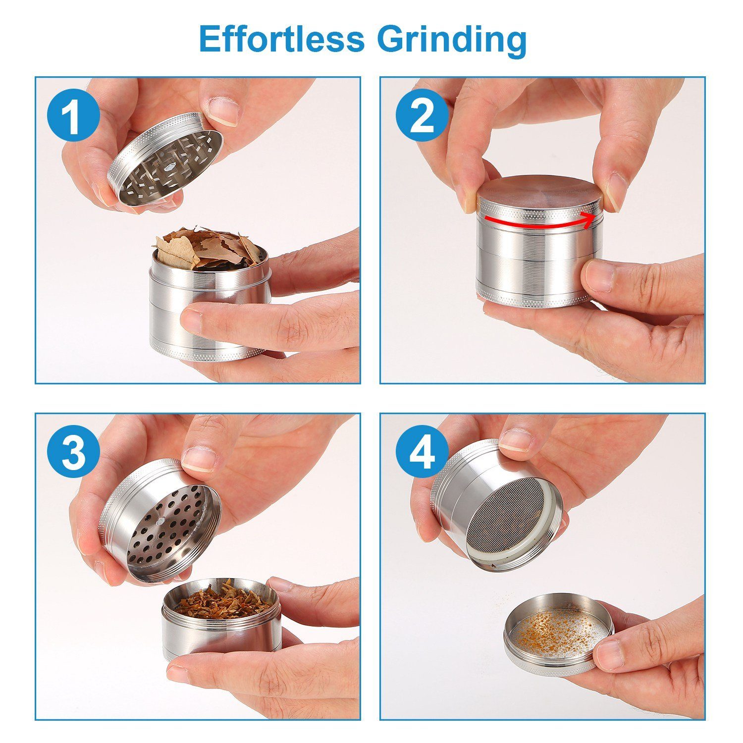 Magnetic Herb Spice Tobacco Grinder Kitchen & Dining - DailySale