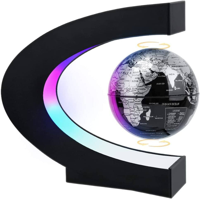 Magnetic Levitation Globe with LED Light Furniture & Decor Black - DailySale