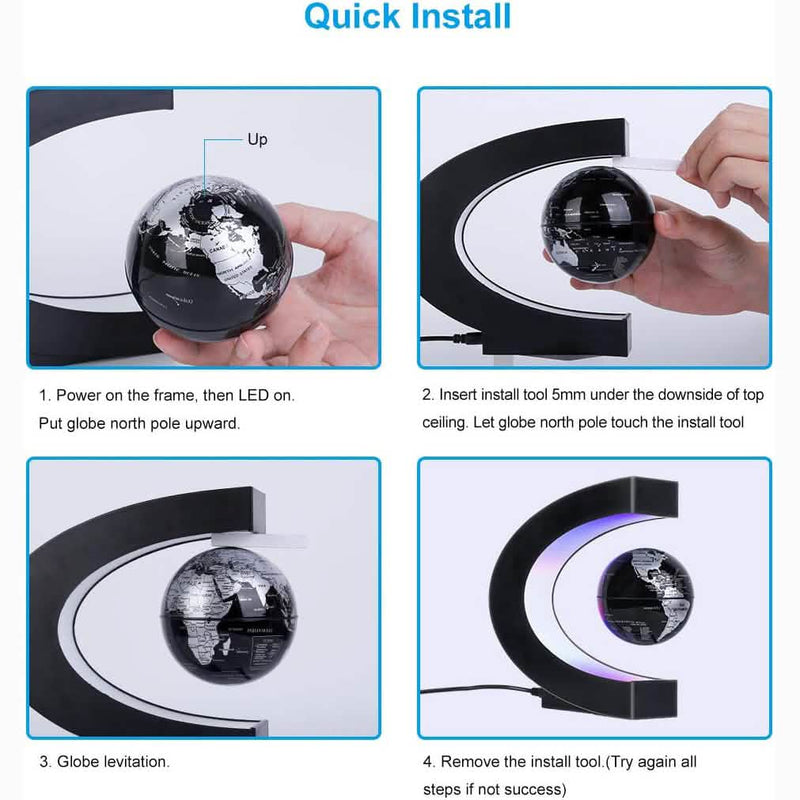 Magnetic Levitation Globe with LED Light Furniture & Decor - DailySale