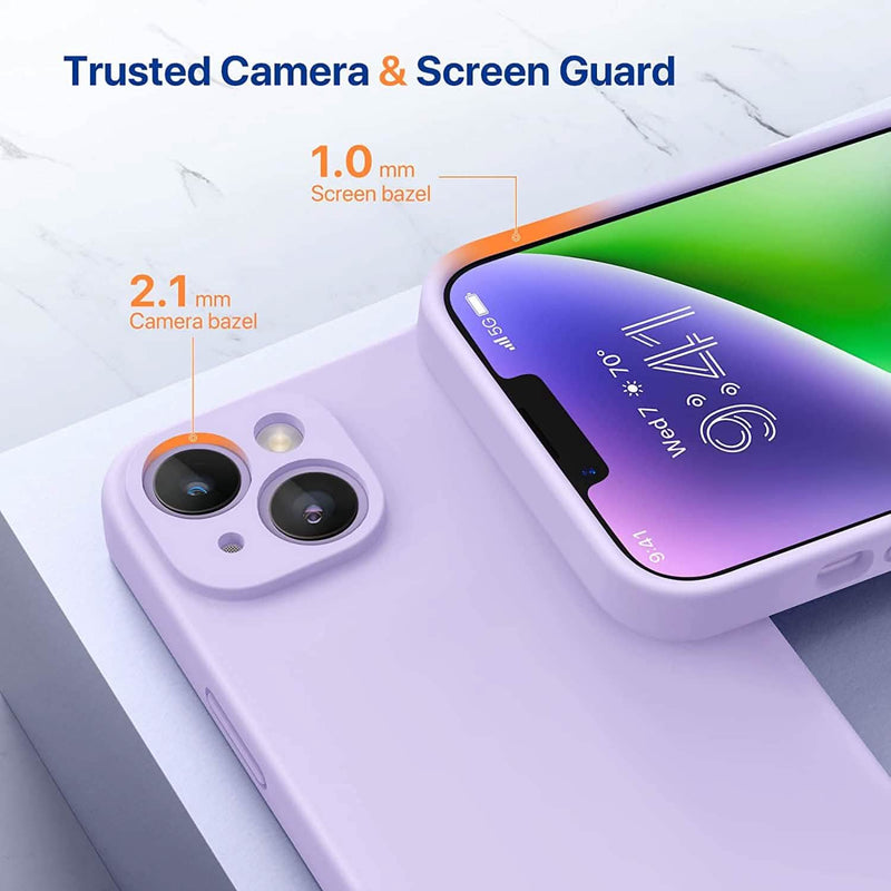 Magnetic MagSafe Case for iPhone 14 Plus with Glass Screen Protector, Silicone Case 6.7 inch Mobile Accessories - DailySale